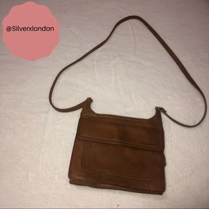 Brown two sided shoulder bag
